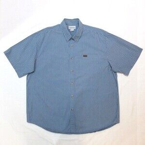 Carhartt Button Down Sz XL Work Shirt Short Sleeve Classic Fit Blue Check